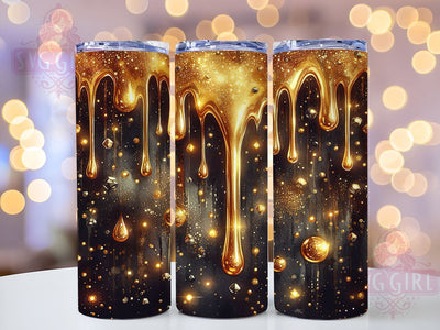 Gold Glitter Tumbler, Black Tumbler, PNG Wrap, Sublimation Design, Glamorous Drinkware, Sparkly Decor, Elegant Gifts, Party Drinkware Sublimation SvggirlplusArt 