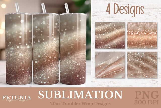 Gold Glitter Tumbler Wrap 20oz Skinny PNG Sublimation Sublimation Petunia Digital Design 