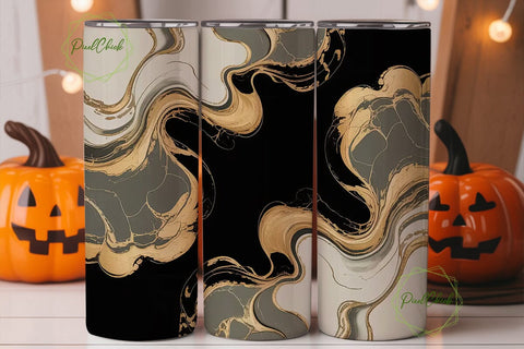 Gold & Gray Marble 20oz Tumbler Wrap Sublimation PixelChick 
