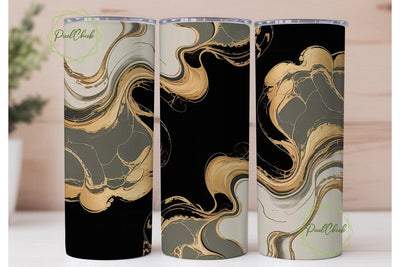 Gold & Gray Marble 20oz Tumbler Wrap Sublimation PixelChick 