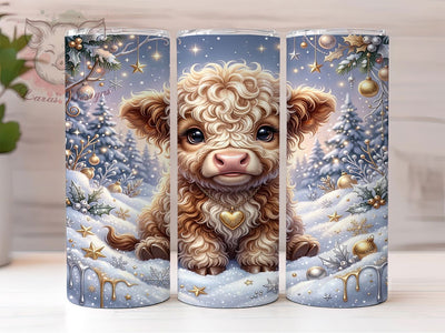 Gold Highland Cow 20oz Tumbler, Gold Highland Cow, Highland Cow Tumbler, Gold Cow Tumbler, Highland Cow PNG, Gold Highland PNG, 20oz Tumbler Wrap, Gold Cow PNG Sublimation Lara' s Designs 