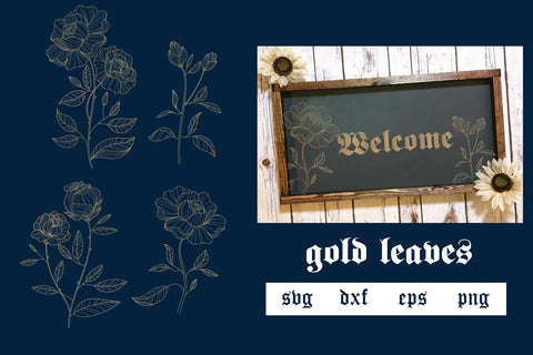 Gold leaves, luxury background decoration svg, dxf, eps, png SVG dadan_pm 