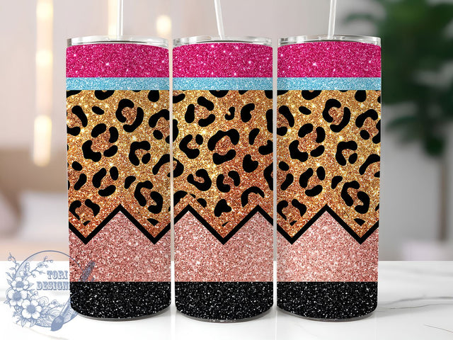 Gold Leopard Glitter 20oz Tumbler, Gold Leopard, Leopard Glitter, Glitter Tumbler, 20oz Tumbler, Gold Tumbler, Leopard Tumbler, Tumbler Wrap Sublimation ToriDesigns 