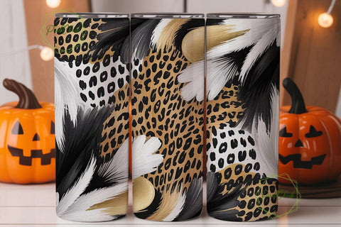 Gold Leopard Print 20oz Tumbler Wrap Sublimation PixelChick 