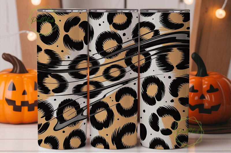 Gold Leopard Print 20oz Tumbler Wrap Sublimation PixelChick 