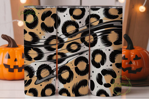 Gold Leopard Print 20oz Tumbler Wrap Sublimation PixelChick 