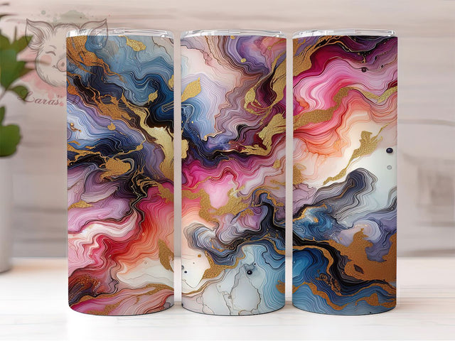 Gold Marble Vein Luxury Chic Tumbler, Vein Marble PNG, Elegant Tumbler Design, 20oz Sublimation Wrap, Luxury Marble Cup, White Marble Gold Vein, Chic Tumbler Wrap Sublimation Lara' s Designs 