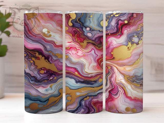 Gold Marble Vein Luxury Chic Tumbler, Vein Marble PNG, Elegant Tumbler Design, 20oz Sublimation Wrap, Luxury Marble Cup, White Marble Gold Vein, Chic Tumbler Wrap Sublimation Lara' s Designs 