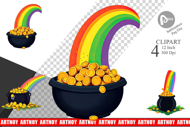 Gold Pot Clipart Sublimation artnoy 