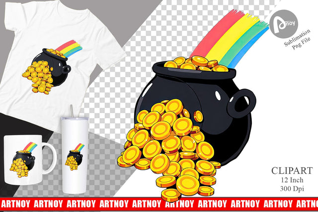 Gold Pot Clipart Sublimation artnoy 