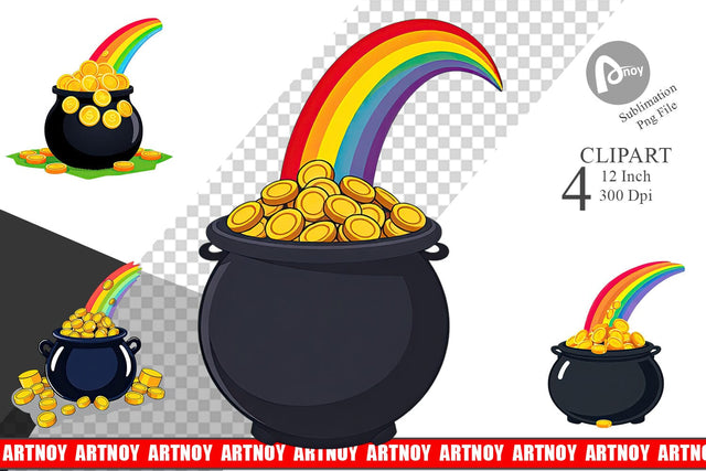 Gold Pot Clipart Sublimation artnoy 