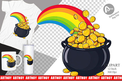 Gold Pot Clipart Sublimation artnoy 