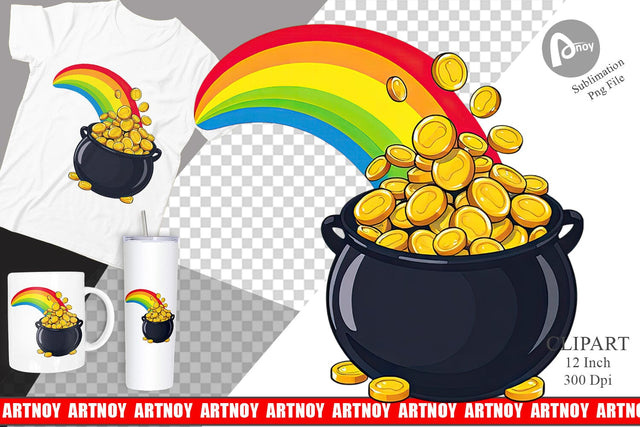 Gold Pot Clipart Sublimation artnoy 