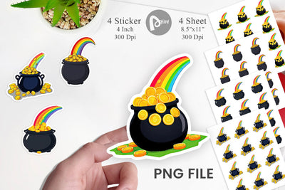 Gold Pot Sticker Sublimation artnoy 