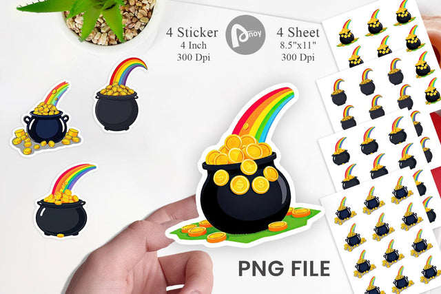 Gold Pot Sticker Sublimation artnoy 