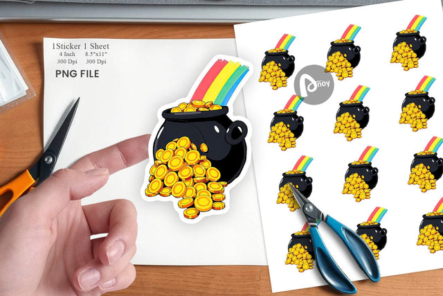 Gold Pot Sticker Sublimation artnoy 