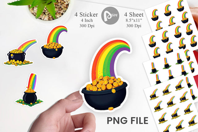 Gold Pot Sticker Sublimation artnoy 