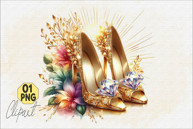 Gold Radiant Heels Clipart Sublimation Clipart Sublimation SVGArt 