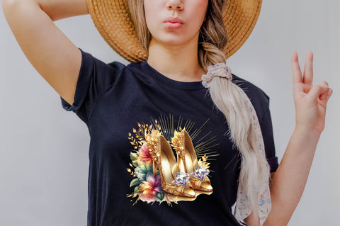 Gold Radiant Heels Clipart Sublimation Clipart Sublimation SVGArt 