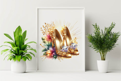 Gold Radiant Heels Clipart Sublimation Clipart Sublimation SVGArt 