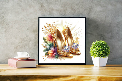 Gold Radiant Heels Clipart Sublimation Clipart Sublimation SVGArt 