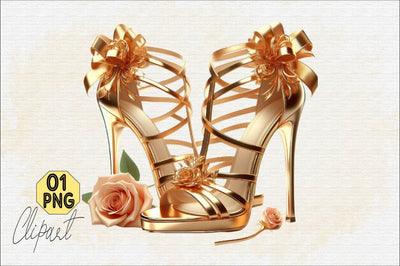 Gold Radiant Heels Sublimation Clipart Sublimation SVGArt 