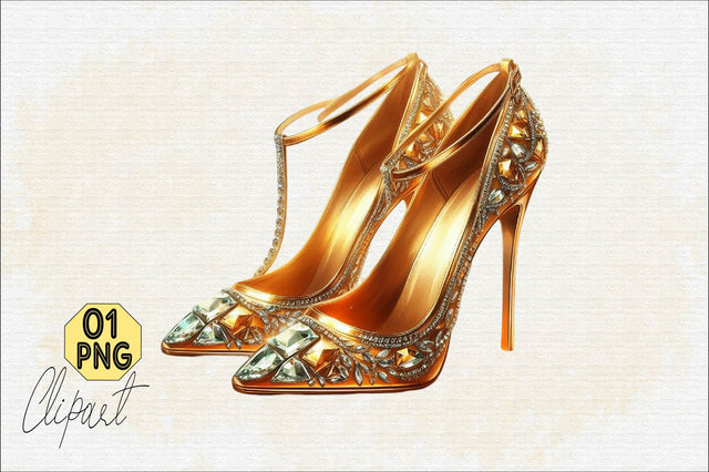 Gold Radiant Heels Sublimation Clipart Sublimation SVGArt 
