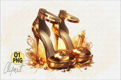 Gold Radiant Heels Sublimation Clipart Sublimation SVGArt 