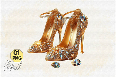 Gold Radiant Heels Sublimation Clipart Sublimation SVGArt 