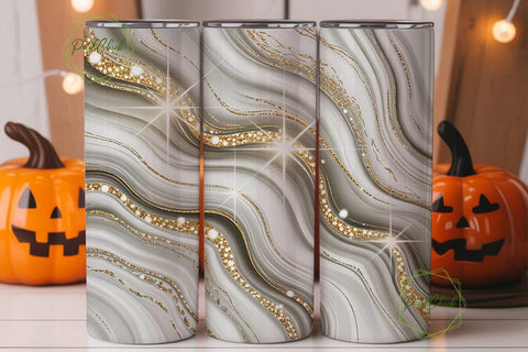 Gold Shimmer Marble 20oz Tumbler Wrap Sublimation PixelChick 