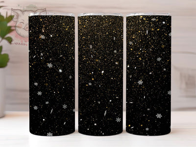 Gold Snowflake Winter Tumbler, Seamless Snowflake Sublimation Design, Frosty Gold Art, 20oz Holiday Tumbler, Whimsical Winter Mug, Stylish Gold Cup, Elegant Snowflake Wrap Sublimation Lara' s Designs 