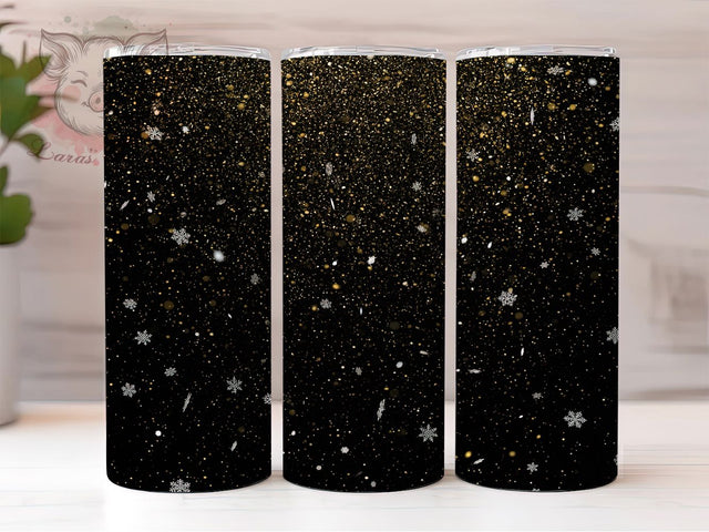 Gold Snowflake Winter Tumbler, Seamless Snowflake Sublimation Design, Frosty Gold Art, 20oz Holiday Tumbler, Whimsical Winter Mug, Stylish Gold Cup, Elegant Snowflake Wrap Sublimation Lara' s Designs 