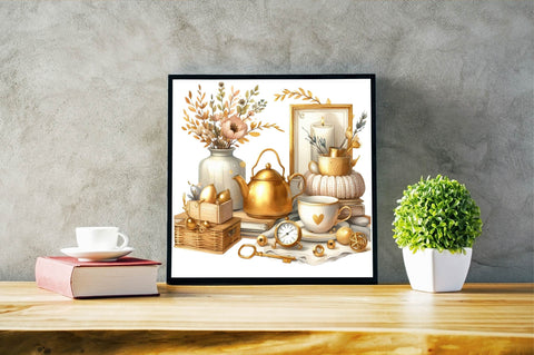 Gold Spring Cozy Home Sublimation Clipart Sublimation SVGArt 