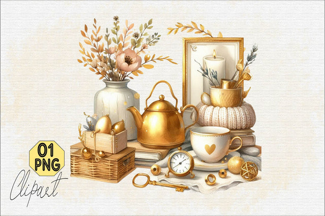 Gold Spring Cozy Home Sublimation Clipart Sublimation SVGArt 