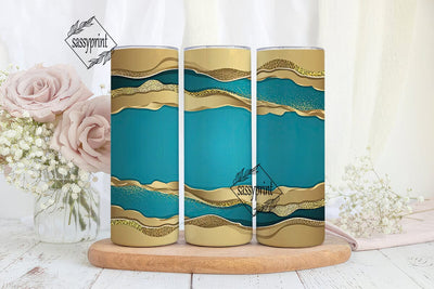 Gold & Turquoise Glitter 20oz Tumbler Sublimation sassyprint 