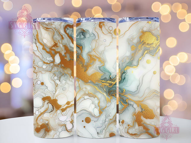Gold White Abstract 20 oz Skinny Tumbler, fashion tumbler, luxury tumbler, modern art tumbler, contemporary art tumbler, gift tumbler, abstract collection, minimalist tumbler Sublimation SvggirlplusArt 