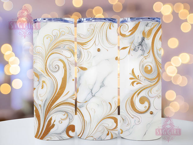 Gold White Abstract 20 oz Skinny Tumbler PNG, modern art tumbler, contemporary art tumbler, gift tumbler, abstract collection, minimalist tumbler Sublimation SvggirlplusArt 