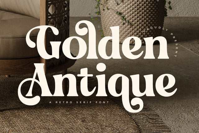 Golden Antique - Retro Serif Font Font Letterena Studios 