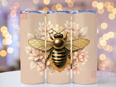 Golden Bee Honeycomb 20oz Tumbler, Honeycomb Design, Sublimation Tumbler, 20oz Tumbler, Bee Decor, Bee Theme Gift, Drinkware Wrap Sublimation SvggirlplusArt 