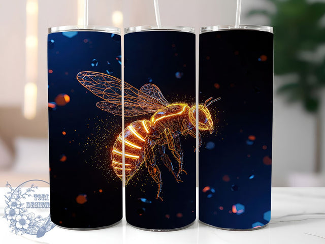 Golden Black Elegant Bee Tumbler Wrap, 20oz Elegant Bee Cup, Luxurious Bee Sublimation PNG, Metallic Gold Aesthetic Tumbler, Sophisticated Bee Design, Stylish Honey Bee Cup Sublimation ToriDesigns 