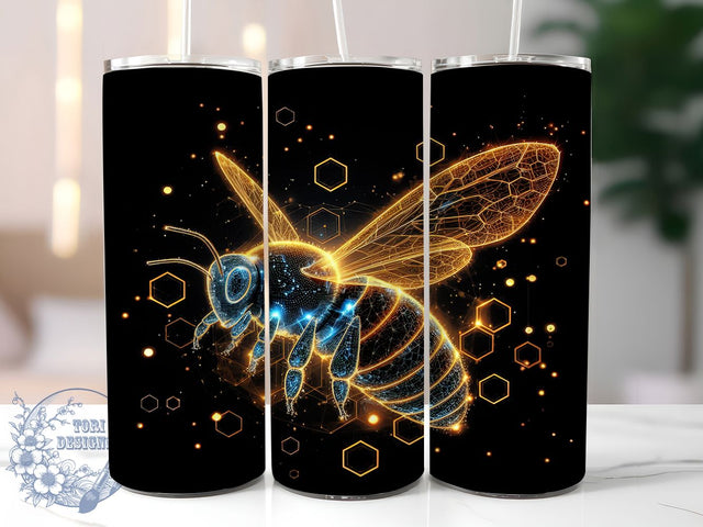 Golden Black Elegant Bee Tumbler Wrap, 20oz Elegant Bee Cup, Luxurious Bee Sublimation PNG, Metallic Gold Aesthetic Tumbler, Sophisticated Bee Design, Stylish Honey Bee Cup Sublimation ToriDesigns 