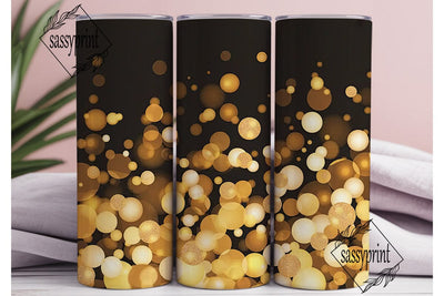 Golden Bokeh Lights 20oz Tumbler Wrap Sublimation sassyprint 