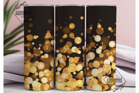 Golden Bokeh Lights 20oz Tumbler Wrap Sublimation sassyprint 