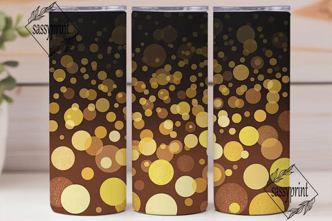 Golden Bokeh Lights 20oz Tumbler Wrap Sublimation sassyprint 
