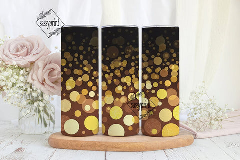 Golden Bokeh Lights 20oz Tumbler Wrap Sublimation sassyprint 