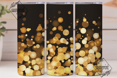 Golden Bokeh Lights 20oz Tumbler Wrap Sublimation sassyprint 