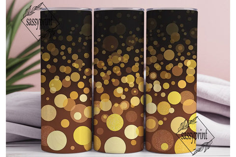 Golden Bokeh Lights 20oz Tumbler Wrap Sublimation sassyprint 