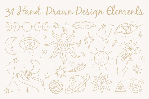 Golden Celestial Doodles PNG Clipart Sublimation Rin Green 