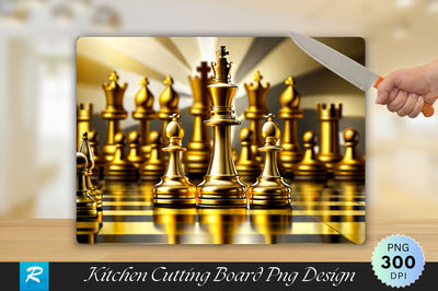 Golden Chess Background Cutting Board Sublimation Regulrcrative 