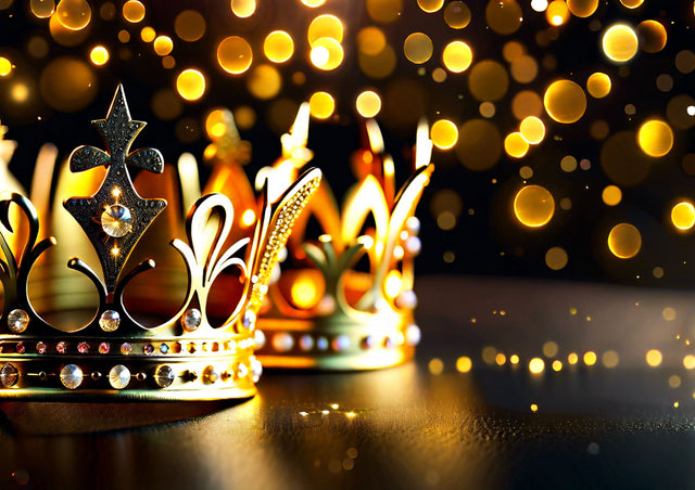 Golden Crown with Bokeh Background Cutting Board Sublimation Regulrcrative 